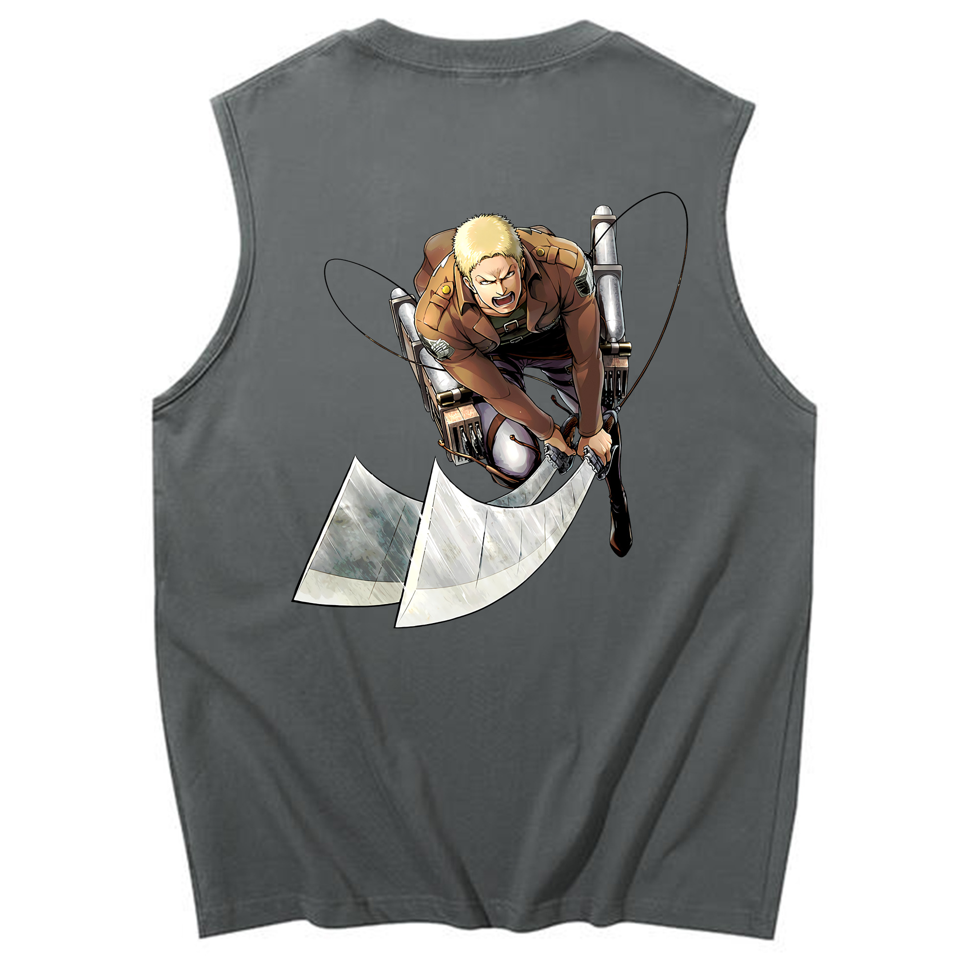 （画像用） 進撃の巨人 ライナー・ブラウン Attack on Titan Reiner Braun コットン100％タンクトップ（背面プリント）